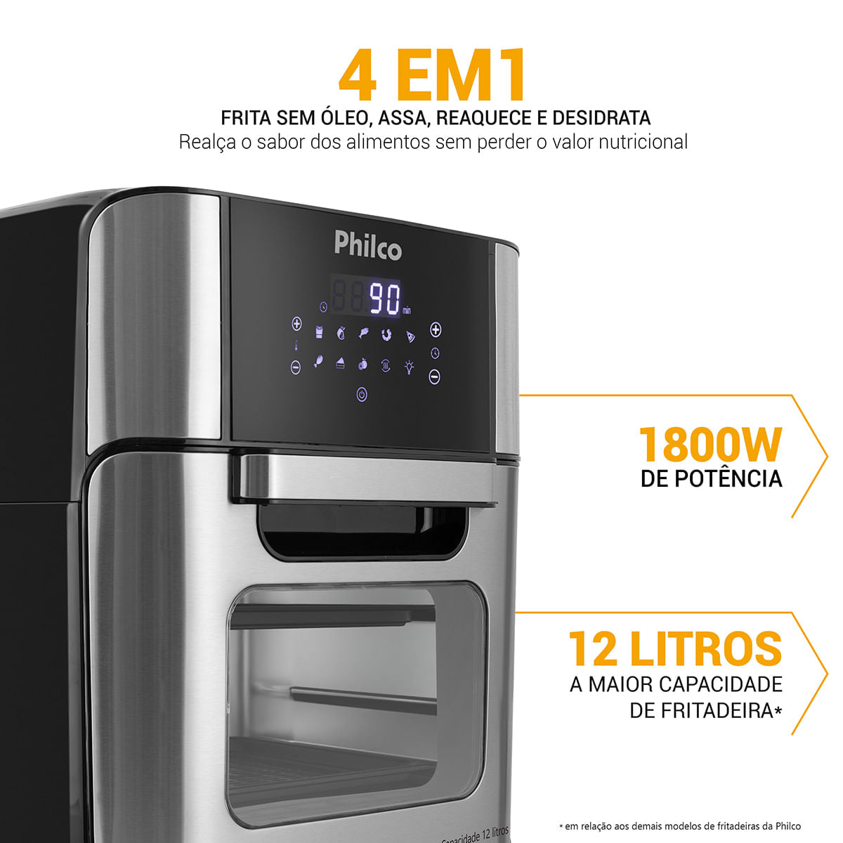 Air Fryer Oven 4 em 1 - 12 Litros