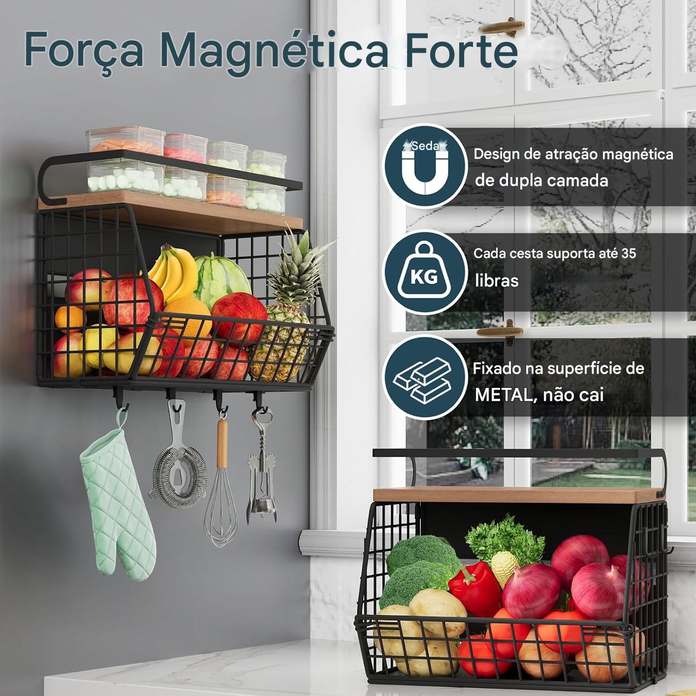 Prateleira Magnética para Geladeira