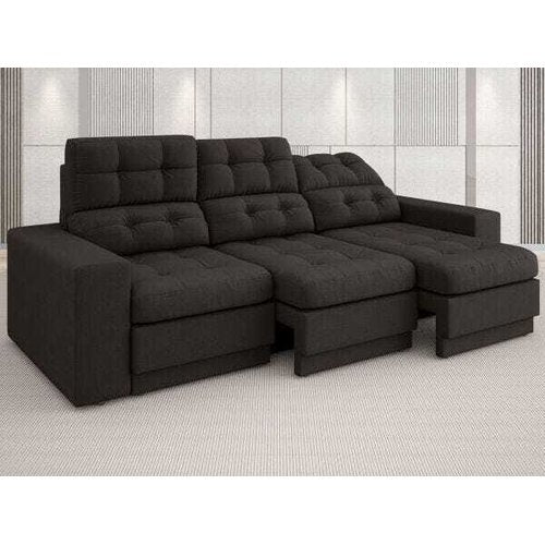 Sofá 3 Lugares Net Jobim Assento Retrátil e Reclinável Chocolate 2,05M (L) Chocolate