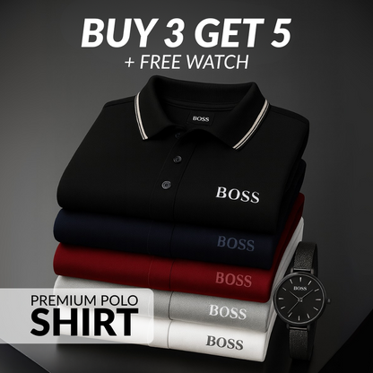 [BUY 3, GET 5] Kit 5 Polo Boss Essential + Free Watch