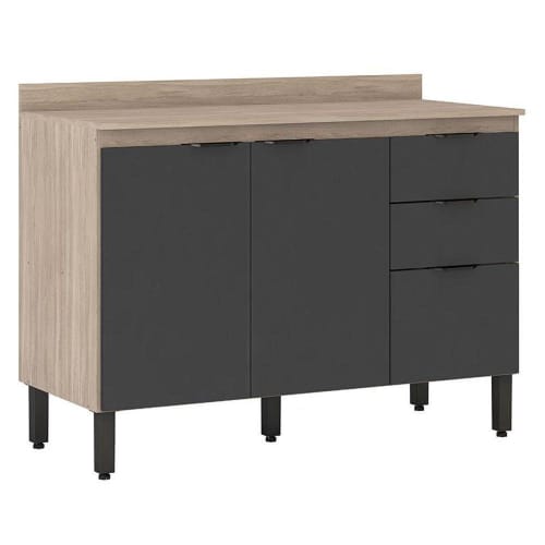 Balcão e aéreo Grafite Cozinha Firenze