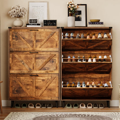 Armário de armazenamento de sapatos com 3 gavetas FILP para entrada + 1 Ano de Garantia