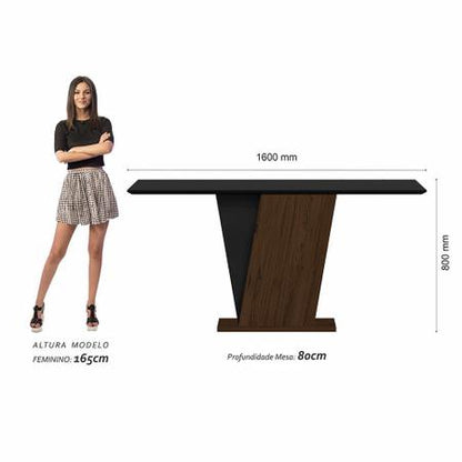 Mesa Com 6 Cadeiras Qatar 1,60 Imb/preto/preto