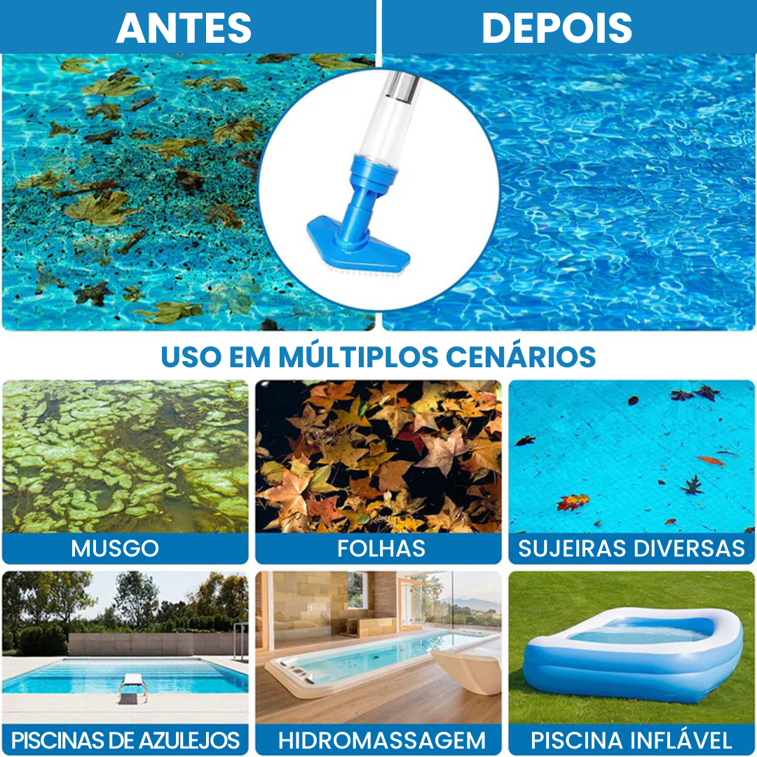 iToolMax –Aspirador de Piscina Recarregável 3 em 1 – Sem Fio, Prático e Potente