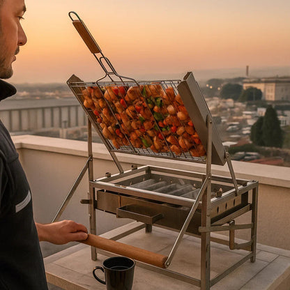 Churrasqueira com Grelha Giratória 360° | Queima de Estoque