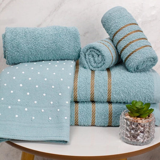 Jogo De Banho 5 Peças 450g/M² Dubai Toalhas 100% Algodão