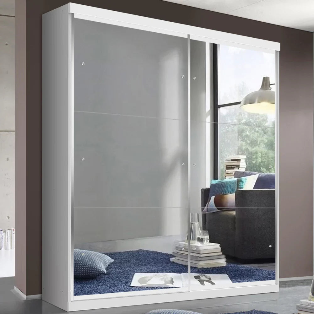 Guarda-Roupa Solteiro Salvador Top 2 Portas de Correr 2 Gavetas Branco - Minastex